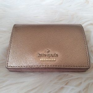 Kate Spade Light Pink Metallic Card Holder Wallet